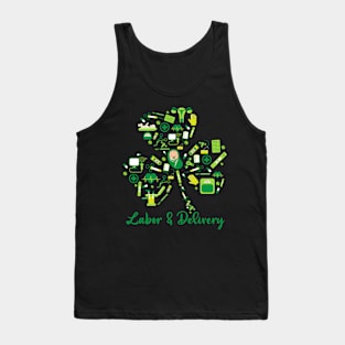 Love L&D Nurse Shamrock Stethoscope RN St Patricks Day Tank Top